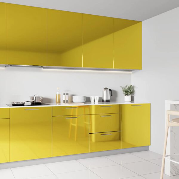 vidaXL Itseliimautuva huonekalukalvo korkeakiilto kulta 500x90 cm PVC