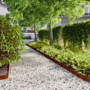 vidaXL Nurmireunus 10 pcs 10 x 103 cm S&auml;&auml;nkest&auml;v&auml; ter&auml;s Ruosteinen