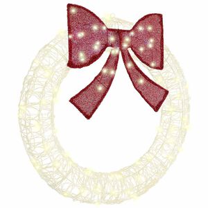 vidaXL Kranssi Lämmin valkoinen 92 x 9.5 x 92 cm Akryyli