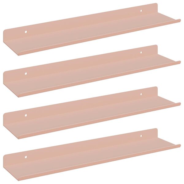 vidaXL Kelluva hylly 4 pcs Pinkki 40 x 8,5 x 2,5 cm Ter&auml;s