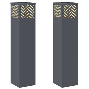 vidaXL Aurinko LED-polkuvalo 2 kpl L&auml;mpim&auml;n Valkoinen 18 x 18 x 80 cm