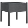 vidaXL Puutarhan kukkalaatikot 2 kpl harmaa 70x70x70 cm täysi mänty