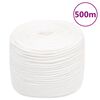 vidaXL Venek&ouml;ysi t&auml;ysvalkoinen 8 mm 500 m polypropeeni