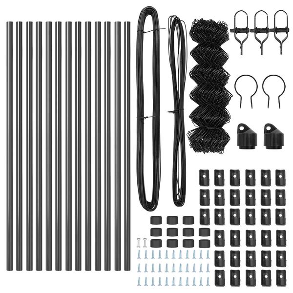 vidaXL Aitalatu Harmaa 25 x 0,8 m (40 x 40 mm verkko) Ter&auml;s ja PVC