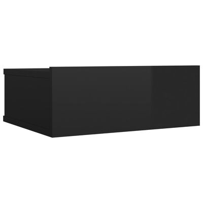 vidaXL Kelluva yöpöytä korkeakiilto musta 40x30x15 cm lastulevy