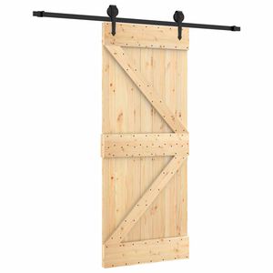 vidaXL Liukuovi 85 x 210 cm Massiivinen m&auml;nty (k&auml;sittelem&auml;t&ouml;n)