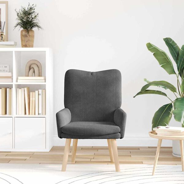 vidaXL Nojatuoli Tumma harmaa 63 x 67 x 94 cm Sherpa-kangas