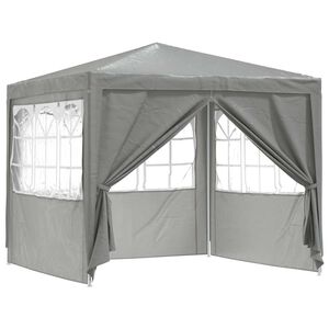 vidaXL Juhlateltta 250 x 250 x 240 cm Vaaleanharmaa PE ja ter&auml;s