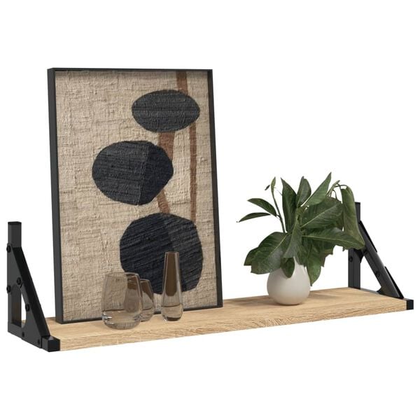 vidaXL Seinähyllyt 2 kpl Sonoma-tammi 60x15x15,5 cm