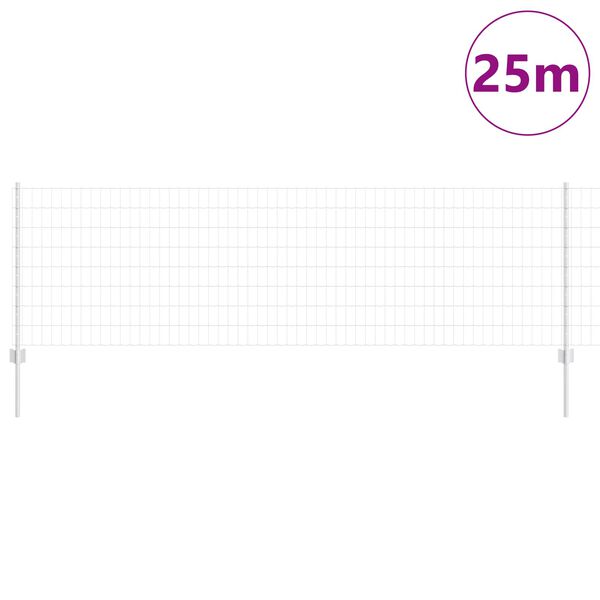vidaXL Aita ja Tuki Hopea 0,8 x 25 m Ter&auml;s