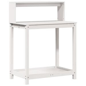 vidaXL Ruukutusp&ouml;yt&auml; hyllyll&auml; valkoinen 82,5x50x109,5 cm t&auml;ysi m&auml;nty