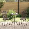 vidaXL Puutarhan Bistro Set 3 pcs pronssi Alumiini