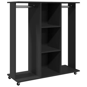 vidaXL Vaatekaappi py&ouml;rill&auml; musta 102x38x110 cm tekninen puu