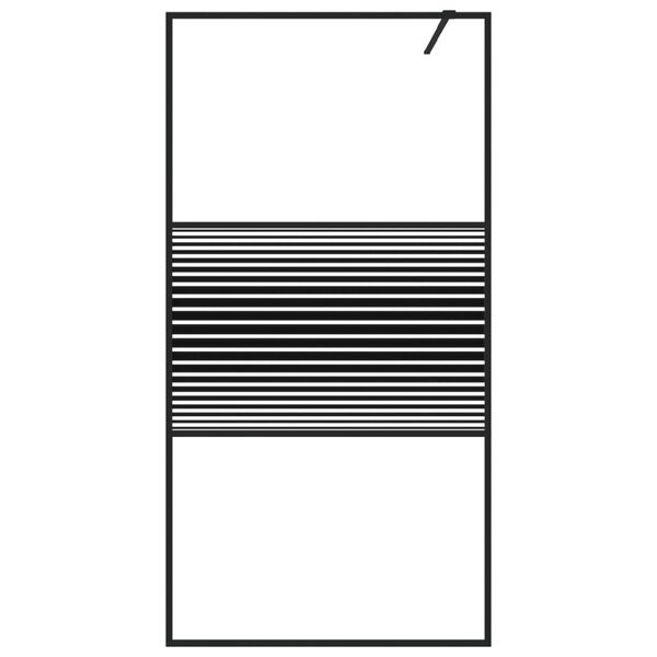 vidaXL Walk-in suihkusein&auml;ke musta 100x195 cm kirkas ESG-lasi