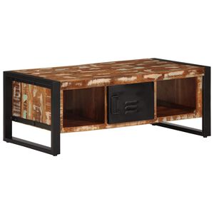 vidaXL sohvap&ouml;yt&auml; moniv&auml;rinen 90x50x36 cm massiivipuu kierr&auml;tetty