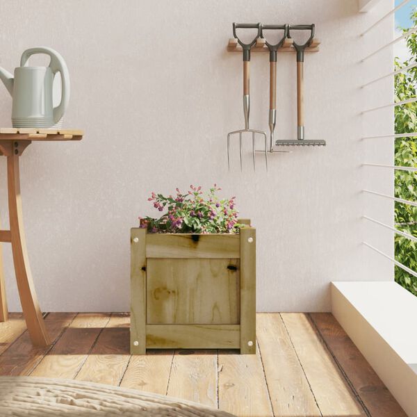 vidaXL Puutarhan kukkalaatikko 31x31x31 cm kyllästetty mänty