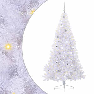 vidaXL Tekojoulukuusi 300 LED-valoilla Valkoinen 210 cm PVC ja ter&auml;s