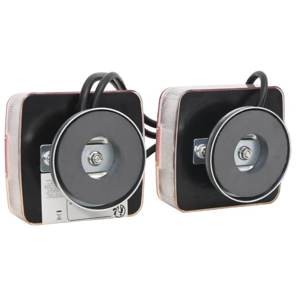 vidaXL Per&auml;vaunuvalot 2 kpl pun. 10,5x7,5x10 cm 12V LED-polttimo