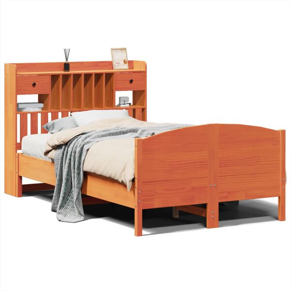 vidaXL S&auml;nky kirjahyllyll&auml; ei patjaa vahanrusk. 135x190 cm t&auml;ysi m&auml;nty