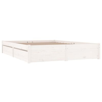 vidaXL Sängynrunko laatikoilla valkoinen 160x200 cm