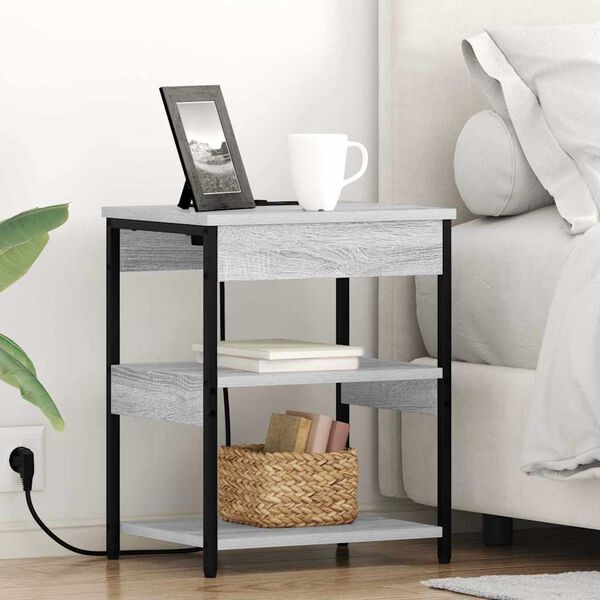 vidaXL Y&ouml;p&ouml;yt&auml;kaappi 2 pcs Harmaa Sonoma 41 x 31 x 51 cm Tekninen puu