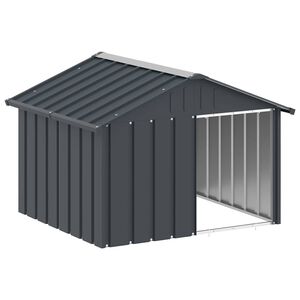 vidaXL Koirankoppi antrasiitti 116,5x103x81,5 cm galvanoitu ter&auml;s