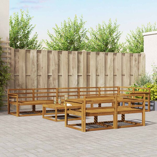 vidaXL Ulkosohvakokoelma 9 pcs Luonnollinen Tihe&auml; akasiapuu