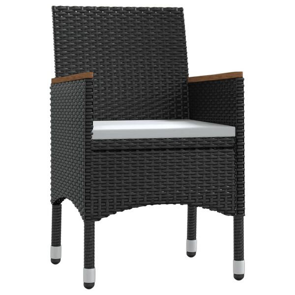 vidaXL 7-osainen Ulkoruokailuryhm&auml; tyynyill&auml; musta