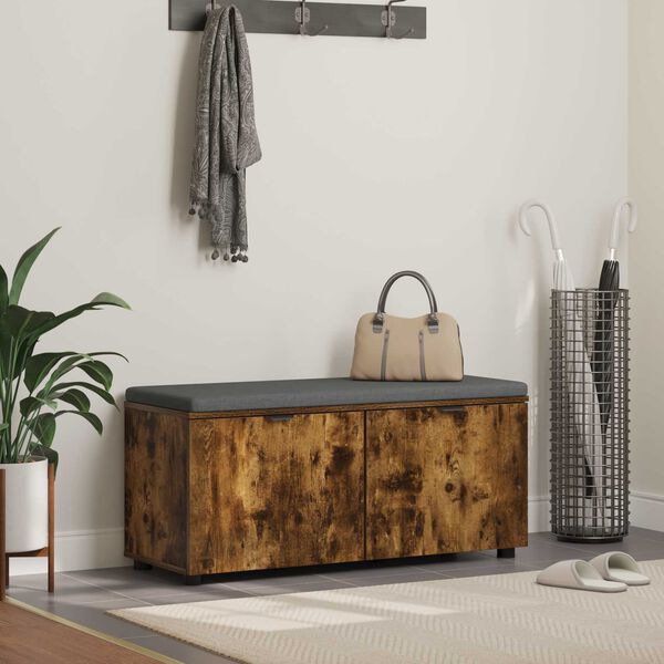 vidaXL Halli penkki tyynyll&auml; ovella Savup&auml;hkin&auml; 100 x 38 x 46 cm