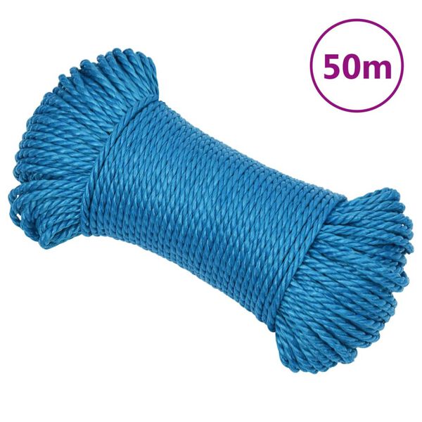 vidaXL Työköysi Sininen 6 mm 50 m polypropeeni