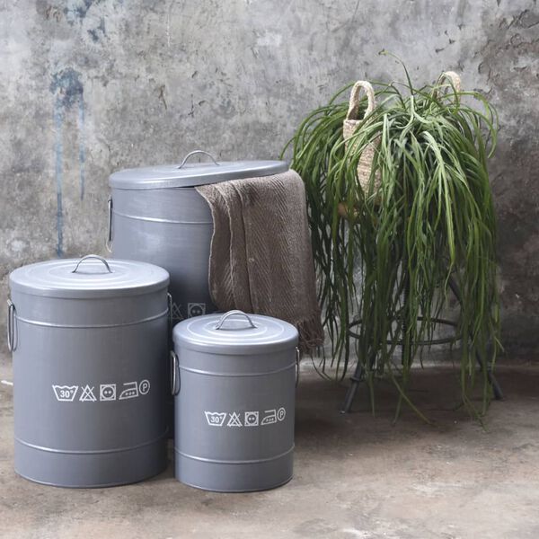 LABEL51 Pyykkikori 26x26x33 cm S antiikkimusta