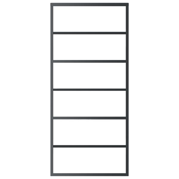 vidaXL Liukuovi asennustarvikkeilla ESG lasi ja alumiini 90x205 cm