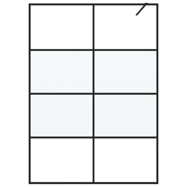 vidaXL Walk-in suihkusein&auml;ke musta 140x195 cm puolihuurrettu ESG-lasi