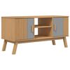 vidaXL TV-taso OLDEN harmaa ja ruskea 114x43x57 cm t&auml;ysi m&auml;nty