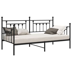 vidaXL P&auml;iv&auml;vuoteen runko Musta 107 x 203 cm Ter&auml;s