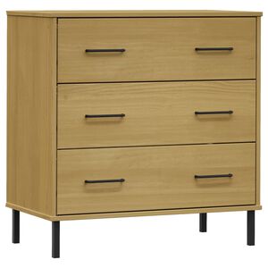 vidaXL Senkki 3 laatikolla ruskea 77x40x79,5 cm t&auml;yspuu OSLO