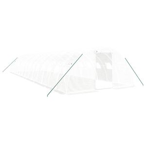 vidaXL Kasvihuone ter&auml;srungolla valkoinen 56 m&sup2; 14x4x2 m