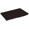 vidaXL Sein&auml;hylly tummanruskea 60x40x2 cm k&auml;sitelty t&auml;ystammi