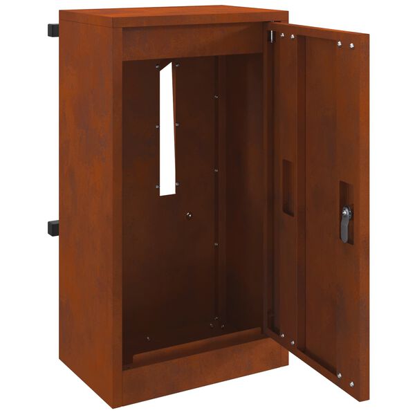 vidaXL Postilaatikko ovella Ruosteinen 30 x 20 x 55 cm Kulunut Ter&auml;s