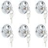vidaXL Discus-lukot avaimilla 6 kpl Hopea 7 x 2.4 x 7 cm