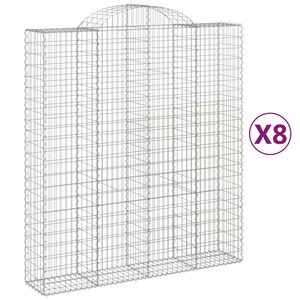 vidaXL Kaarevat kivikorit 8 kpl 200x50x220/240 cm galvanoitu rauta