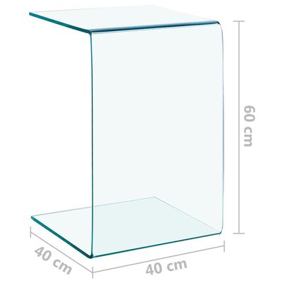 vidaXL Sivupöytä 40x40x60 cm karkaistu lasi