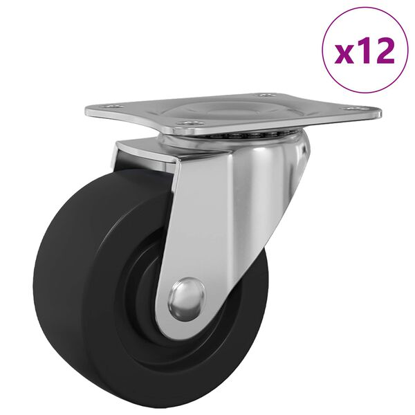 vidaXL K&auml;&auml;nt&ouml;py&ouml;r&auml; 12 pcs Hopea 60 x 60 x 50 mm Rautaa ja nailonia