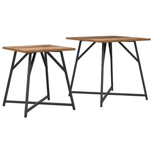 vidaXL Sivup&ouml;yt&auml;setti 2 kpl Vanha puu ja musta 50 x 50 x 50 cm