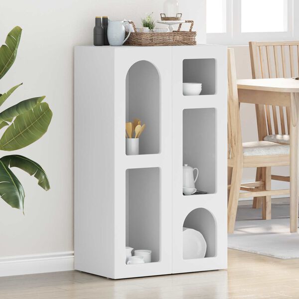 vidaXL Sivup&ouml;yt&auml; Valkoinen 59 x 35 x 100,5 cm Tekninen puu