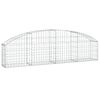 vidaXL Kaareva kivikori 200x30x40/60 cm galvanoitu rauta
