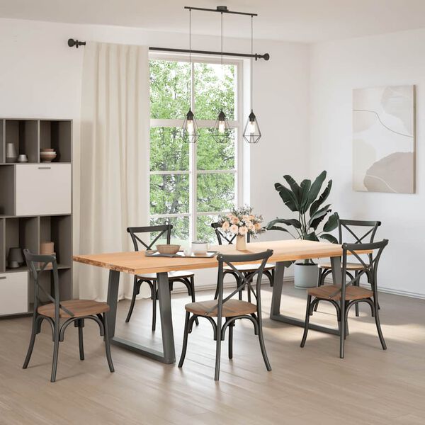 vidaXL Ruokapöydän jalat V-muotoiset 2 kpl antrasiitti 90x(72-73,3) cm teräs