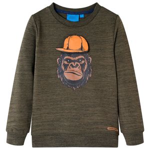 Lasten collegepaita meleerattu tumma khaki 104