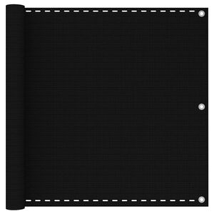 vidaXL Parvekkeen suoja musta 90x600 cm HDPE