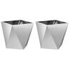vidaXL Kukkalaatikko 2 pcs Hopea 40 x 40 x 40 cm Galvanoitu ter&auml;s